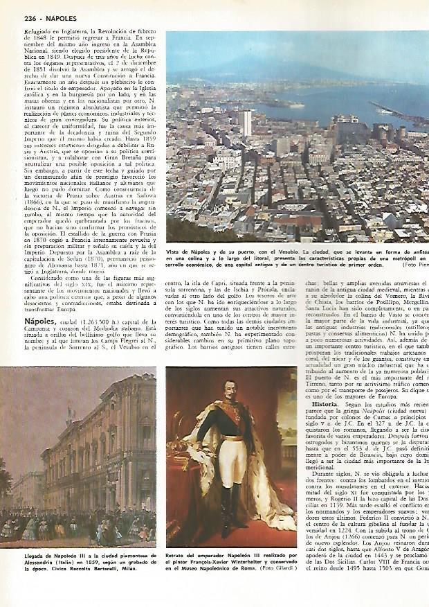 LAMINA MONITOR 0515: Vista de Napoles y Napoleon III