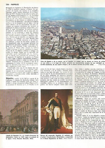 LAMINA MONITOR 0515: Vista de Napoles y Napoleon III