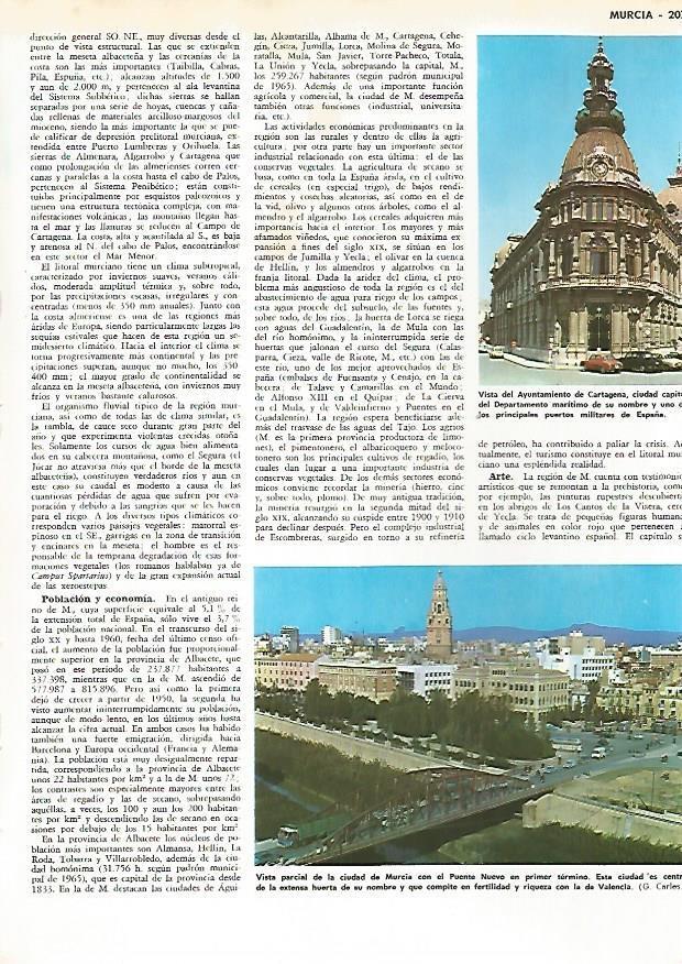 LAMINA MONITOR 0512: Ayuntamiento de Cartagena y vista de Murcia