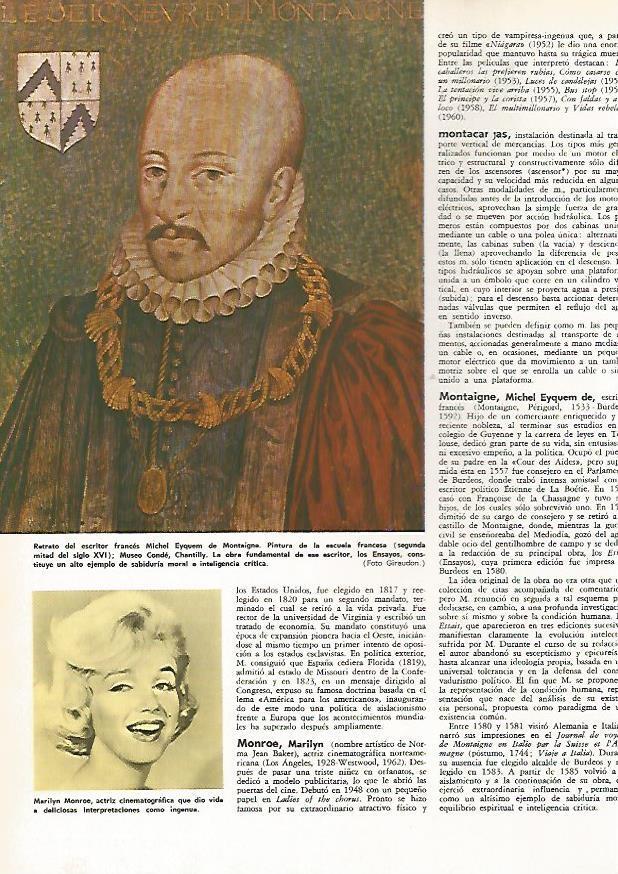 LAMINA MONITOR 0502: Retrato de Michel Eyquem y Marilyn Monroe