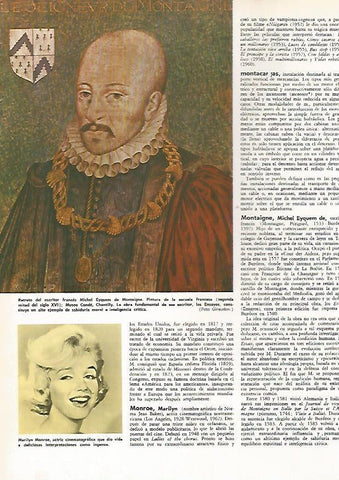 LAMINA MONITOR 0502: Retrato de Michel Eyquem y Marilyn Monroe