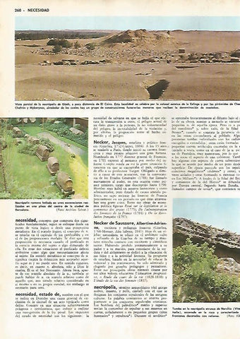 LAMINA MONITOR 0518: Gizeh en Egipto y necropolis romana de Barcelona