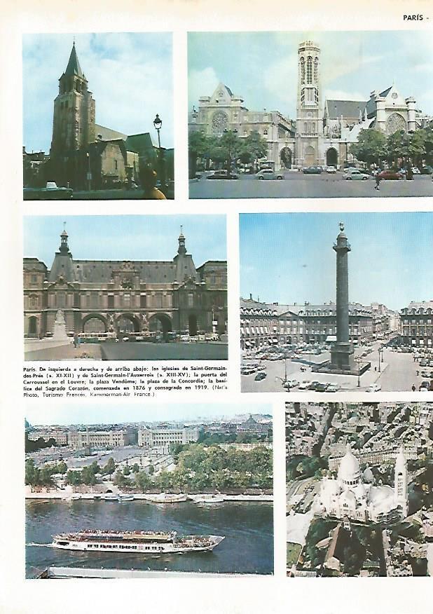 LAMINA MONITOR 0538: Iglesias, el Sena y plaza Vendome en Paris