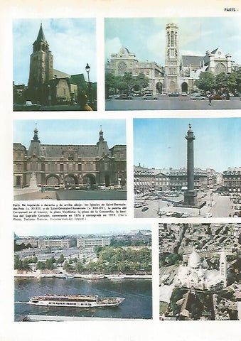 LAMINA MONITOR 0538: Iglesias, el Sena y plaza Vendome en Paris