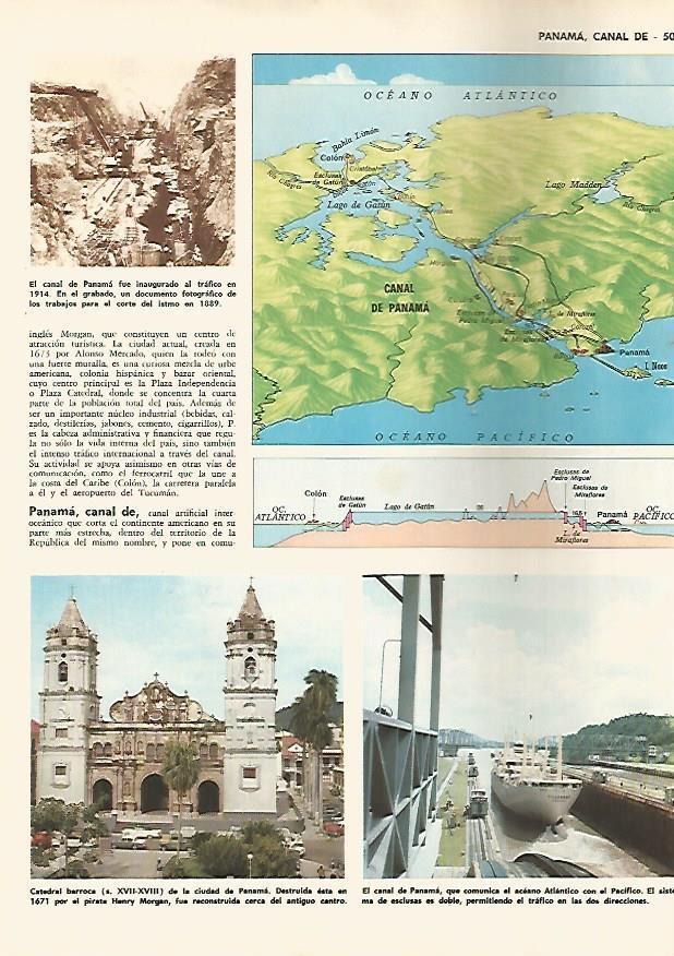LAMINA MONITOR 0536: Mapa del Canal de Panama