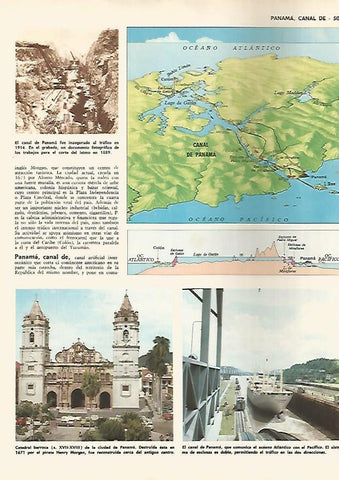 LAMINA MONITOR 0536: Mapa del Canal de Panama