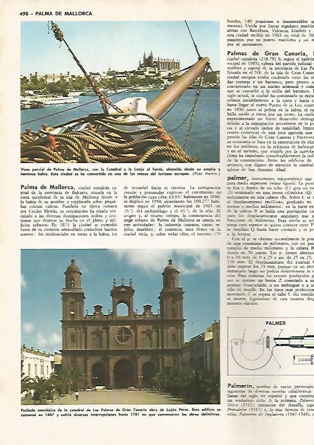 LAMINA MONITOR 0533: Vista parcial de Palma de Mallorca y Catedral de Las Palmas