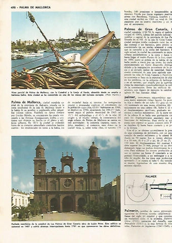 LAMINA MONITOR 0533: Vista parcial de Palma de Mallorca y Catedral de Las Palmas