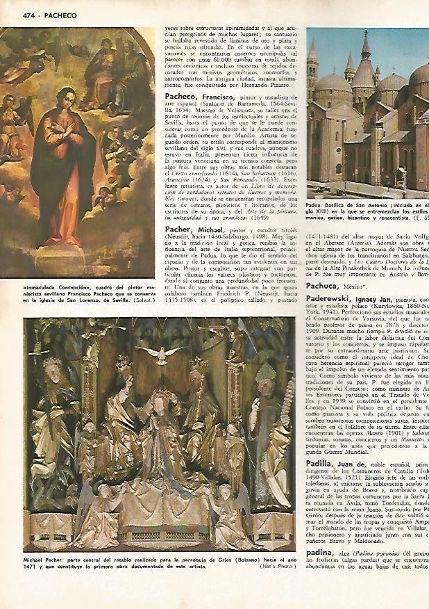LAMINA MONITOR 0527: Inmaculada, por Pacheco y Basilica de San Antonio en Padua