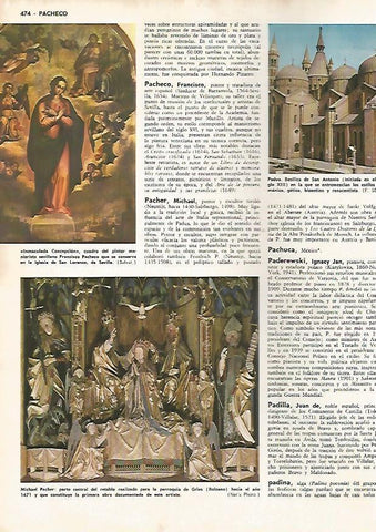 LAMINA MONITOR 0527: Inmaculada, por Pacheco y Basilica de San Antonio en Padua