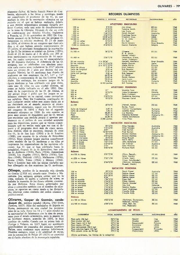 LAMINA MONITOR 0523: Records olimpicos de 1964 y 1968