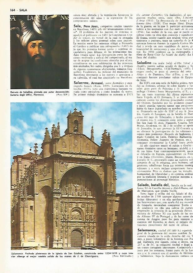 LAMINA MONITOR 0640: Retrato de Saladino y San Esteban en Salamanca