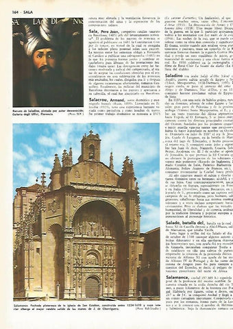 LAMINA MONITOR 0640: Retrato de Saladino y San Esteban en Salamanca