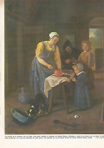 LAMINA MONITOR 0675: La oracion de la mañana, por Jan Steen