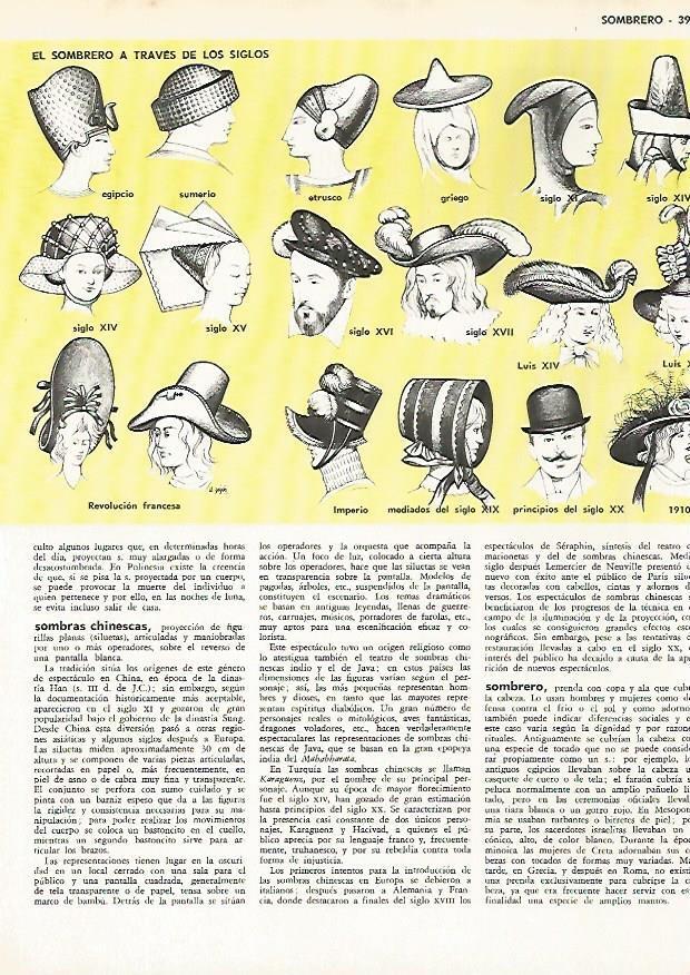 LAMINA MONITOR 0673: El sombrero a traves de los siglos
