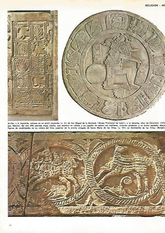 LAMINA MONITOR 0594: Pretil mozarabe, altar de Chincultic y relieve de Santa Maria de las Viñas en Burgos