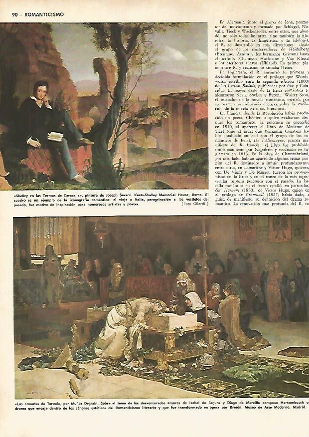 LAMINA MONITOR 0631: Shelley en las Termas de Caracalla y Los amantes de Teruel