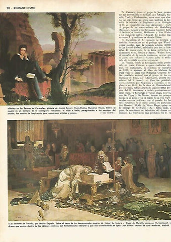 LAMINA MONITOR 0631: Shelley en las Termas de Caracalla y Los amantes de Teruel