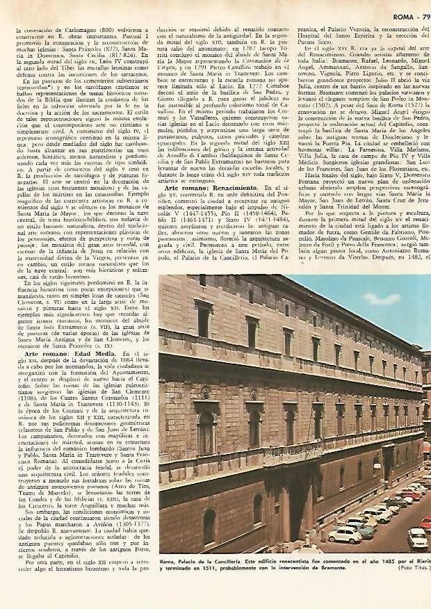 LAMINA MONITOR 0629: Palacio de la Cancilleria en Roma