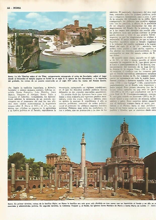 LAMINA MONITOR 0622: Isla Tiberina y Foro en Roma