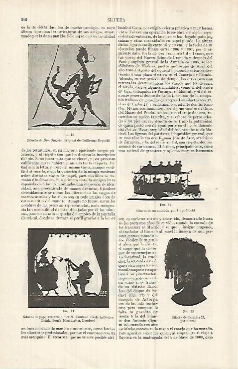 LAMINA ESPASA 33007: silueta de Don Quijote, por Repsold