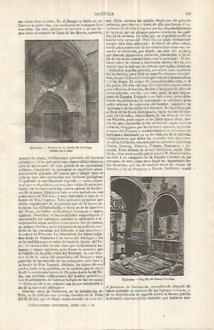 LAMINA ESPASA 32992: Iglesia de Santiago y Capilla de Santa Catalina en Siguenza, Guadalajara