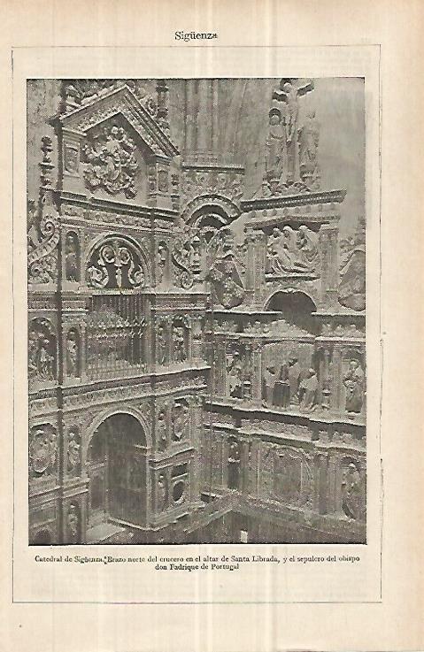 LAMINA ESPASA 32991: Detalle del Altar de la Catedral de Siguenza, Guadalajara