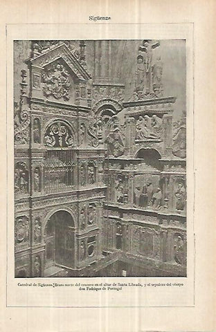 LAMINA ESPASA 32991: Detalle del Altar de la Catedral de Siguenza, Guadalajara