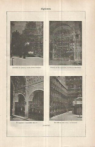 LAMINA ESPASA 32990: Interior de la Catedral de Siguenza, Guadalajara
