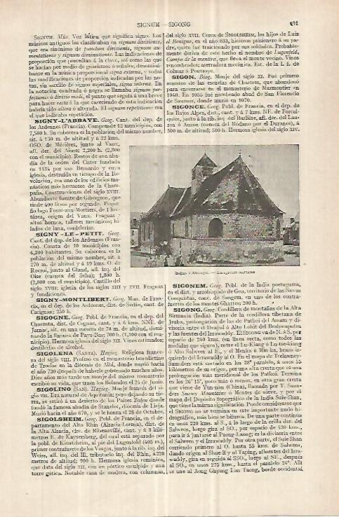 LAMINA ESPASA 32986: Iglesia antigua de Signy-L'Abbaye, Francia
