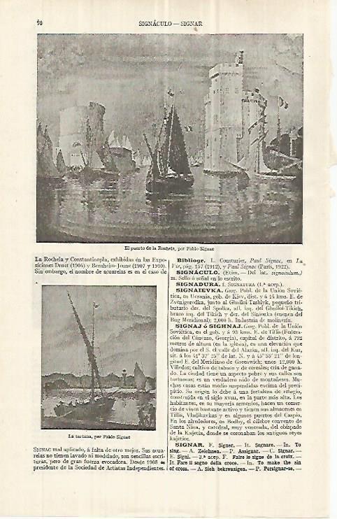 LAMINA ESPASA 32981: El puerto de la Roschela, por P. Signac