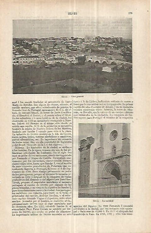 LAMINA ESPASA 33010: Vista y catedral de Silves, Portugal
