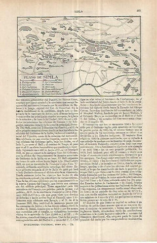 LAMINA ESPASA 33035: Plano de Simla, India