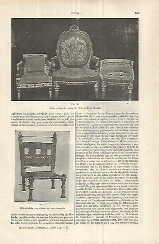 LAMINA ESPASA 33018: Sillon y sillas de Carlos IV