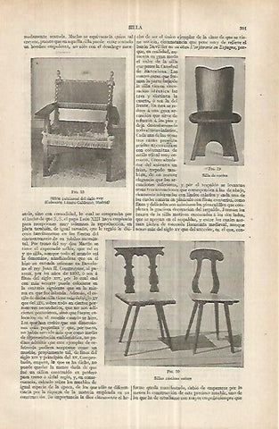 LAMINA ESPASA 33016:  Silla de cocina y sillas rusticas suizas