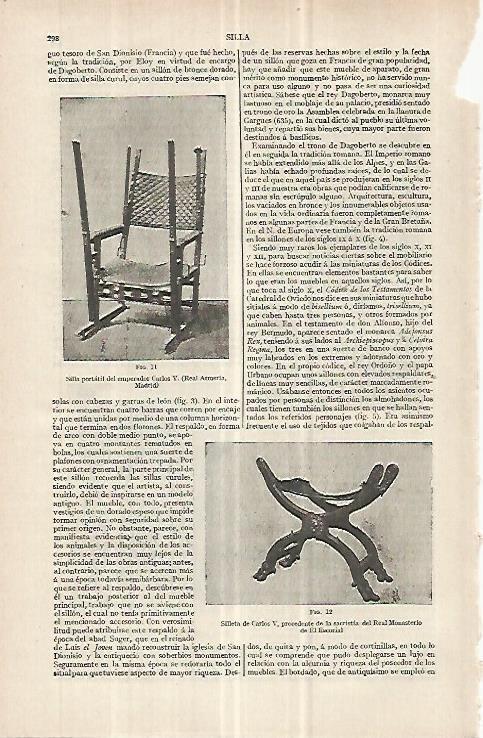 LAMINA ESPASA 33014: Silla portatil y silleta de Carlos V