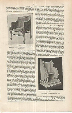 LAMINA ESPASA 33012: Silla del antiguo Egipto y silla de una sacerdotisa de Ceres