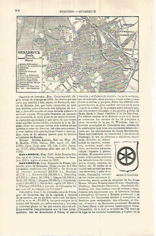 LAMINA ESPASA 32940: Plano de Osnabruck, Alemania