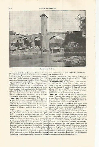 LAMINA ESPASA 32919: Puente viejo de Orthez, Francia