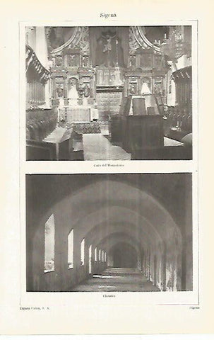 LAMINA ESPASA 32970: Coro y claustro del Monasterio de Sigena, Huesca