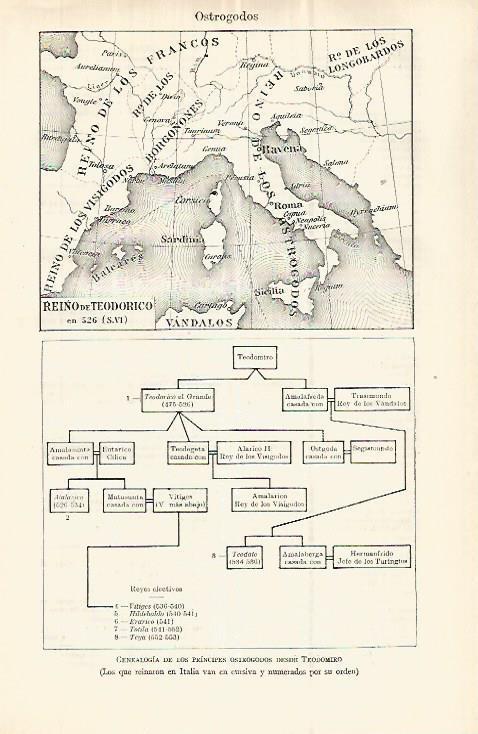 LAMINA ESPASA 32957: Genealogia de los principes ostrogodos