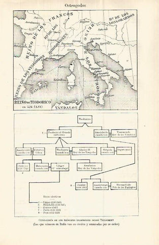 LAMINA ESPASA 32957: Genealogia de los principes ostrogodos