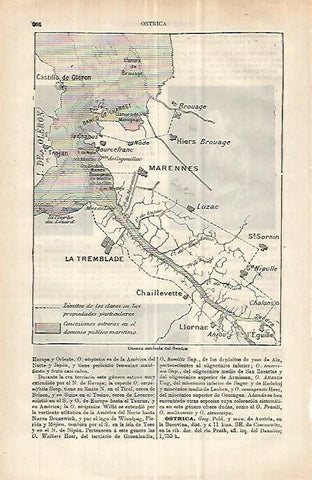 LAMINA ESPASA 32952: Mapa de la cuenca del Saudre