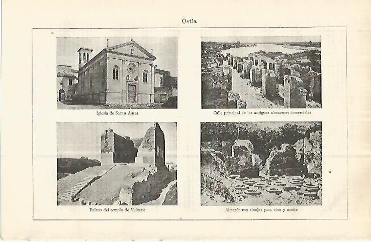 LAMINA ESPASA 32951:Iglesia y ruinas de Ostia, Italia