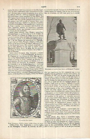 LAMINA ESPASA 33129: Monumento al Capitan Smith en Richmond, Estados Unidos