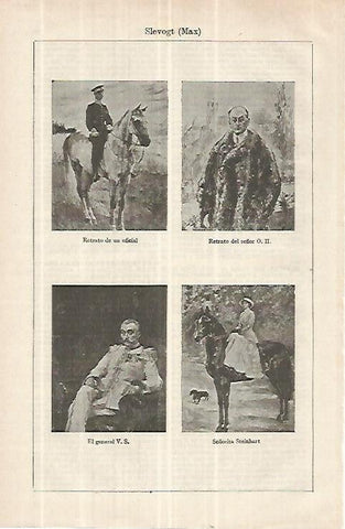 LAMINA ESPASA 33125: Retrato de un oficial, Retrato del señor O. H., El General V.S. y La Señorita Steinhart, por Max Slevogt