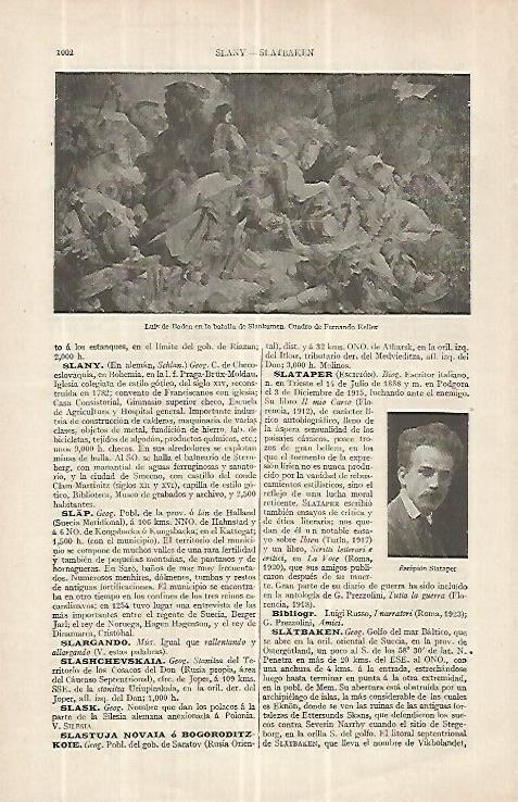 LAMINA ESPASA 33122: Luis de Baden en la batalla de Slankamen, por F. Keller