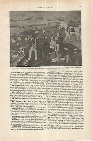 LAMINA ESPASA 33120: El general Skobelev en la batalla de Minsk de 1831, bordado ruso