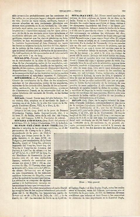 LAMINA ESPASA 33109: Vista de Sivas, Turquia