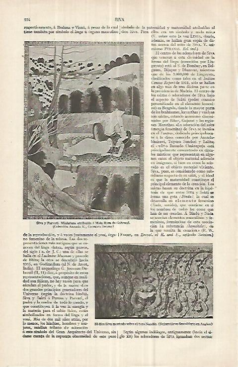 LAMINA ESPASA 33107: Siva y Parvati, por Mola Ram de Gahrwal